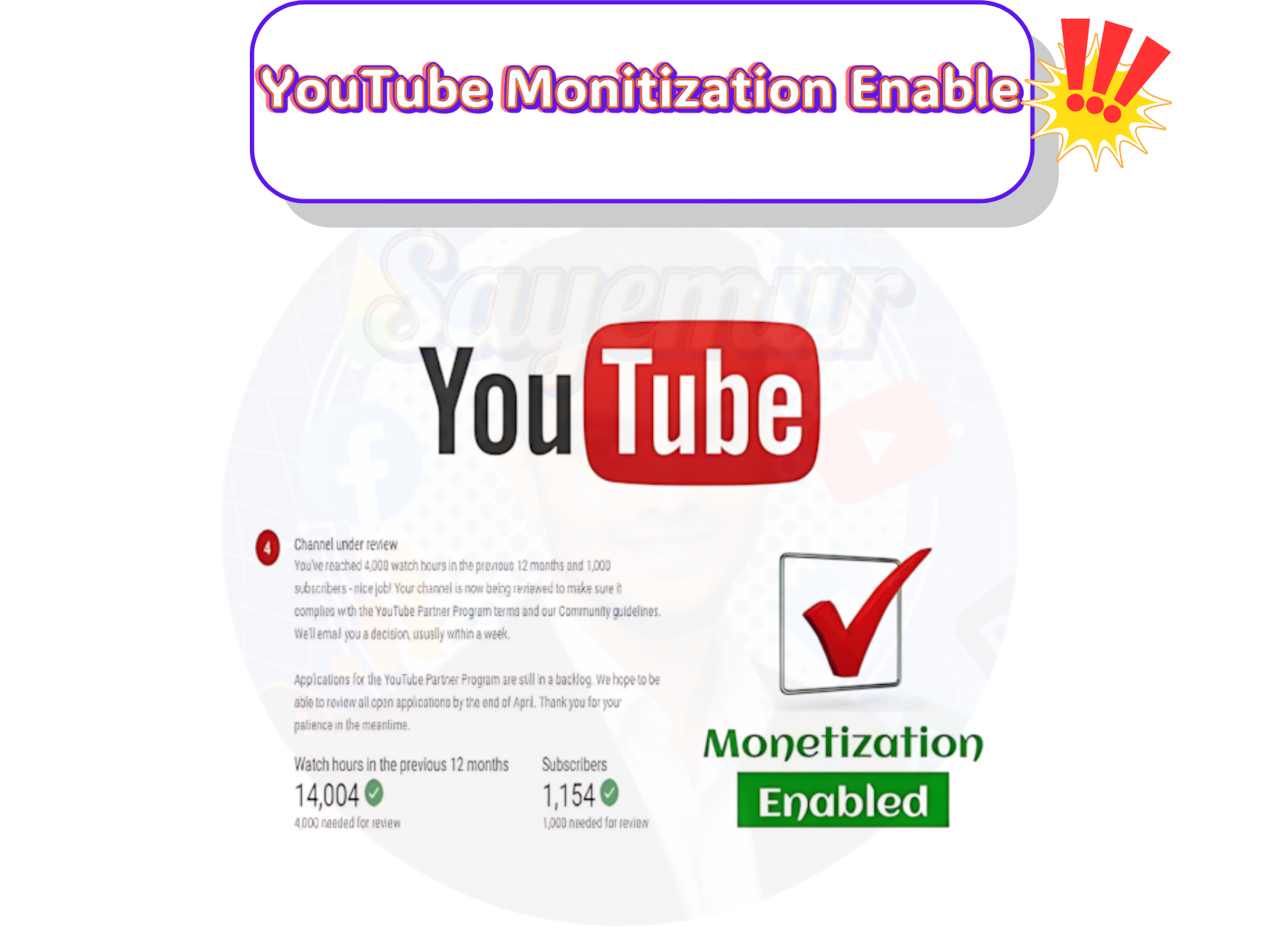 YouTube Monitization Enable